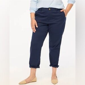 J Crew High Rise Girlfriend Chino Navy Pants